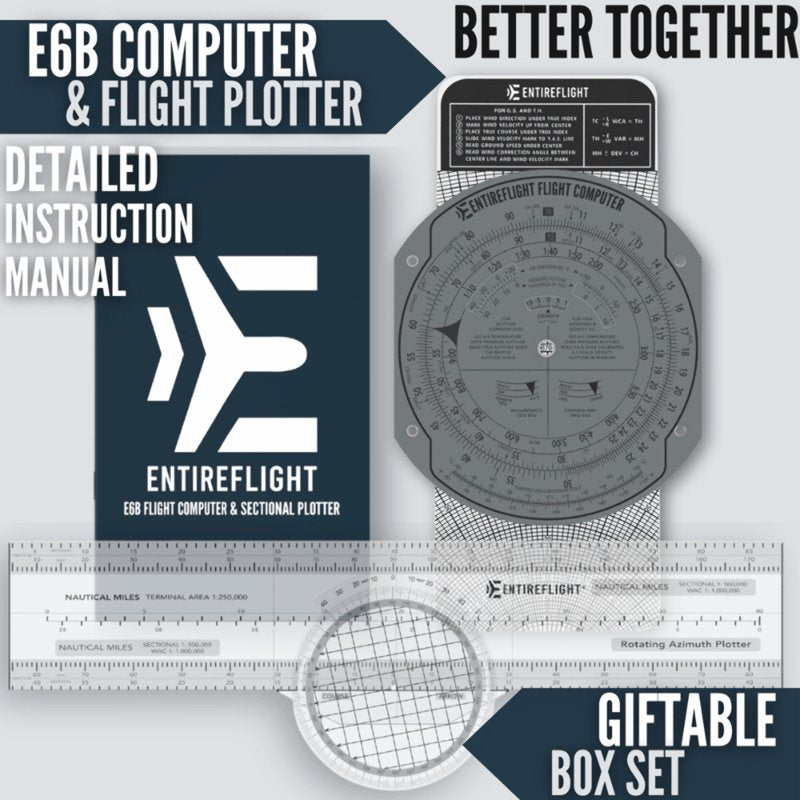 Pilot Navigation Plotter & Flight Computer Kit for VFR Flight Planning