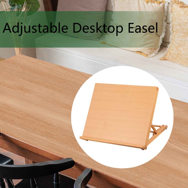 Wood Drafting Table Easel for Drawing & Sketching - Adjustable Angles, Portable Art Board