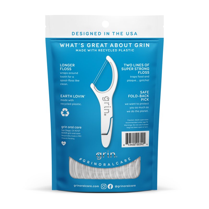 Double Floss Picks with Mint Flavor - Recycled Plastic, 75+ Count Variants