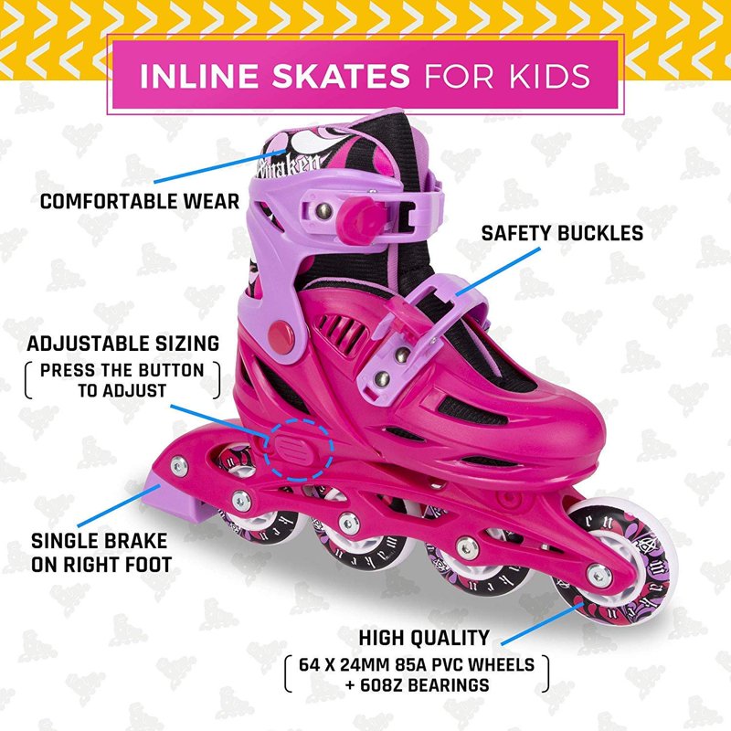 Adjustable Kids Inline Skates - Lightweight, Safe & Supportive for Youth