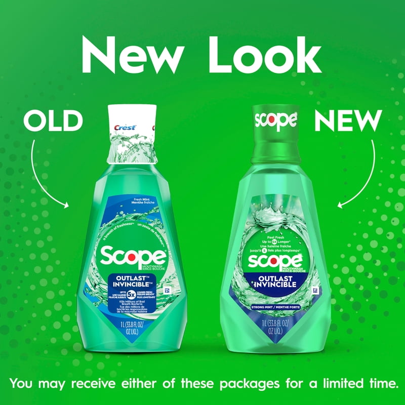 Crest Scope Outlast Long-Lasting Mint Mouthwash - 4 Pack, 500mL Each