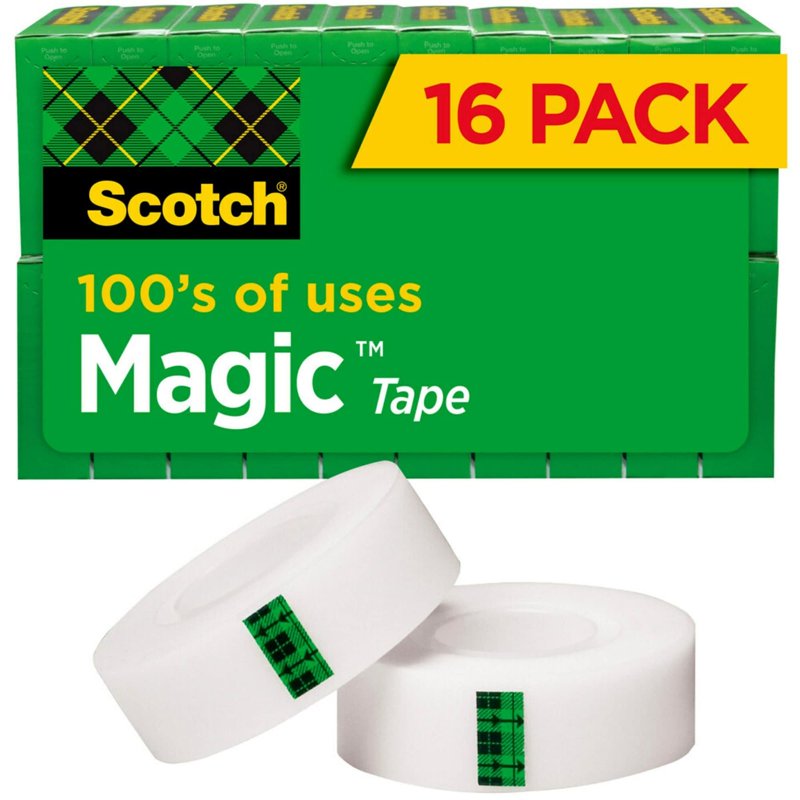 3M Scotch Magic Invisible Office Tape 3/4" x 1,000" - Pack of 16 Rolls