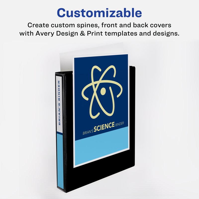 Heavy-Duty View Binder with 1.5 Inch Slant Rings - Black, Archival Safe