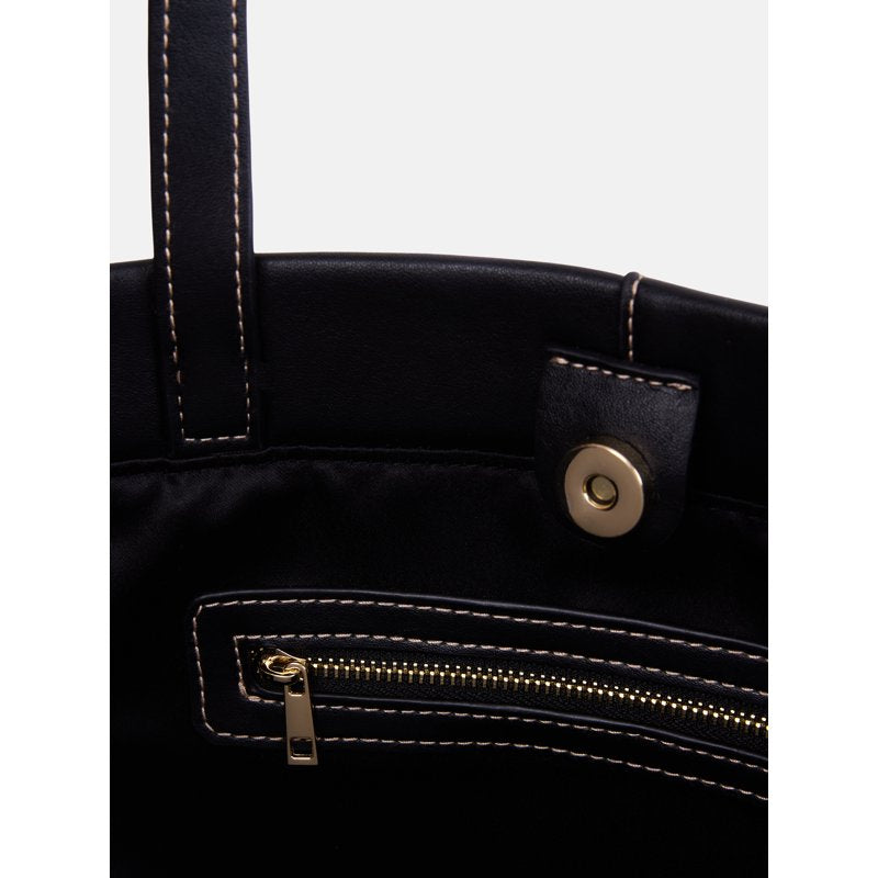 Stylish Large Tote Handbag with Grommet Detail and Recycled Lining