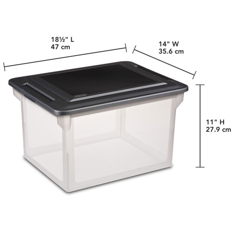 Clear Plastic File Storage Boxes with Lid - 12 Pack Office & Home Organization