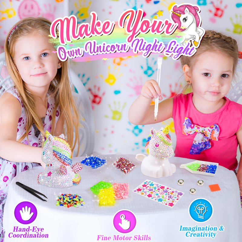 Unicorn Night Light Craft Kit for Girls Ages 6-12 - DIY Sparkling Lamp Gift
