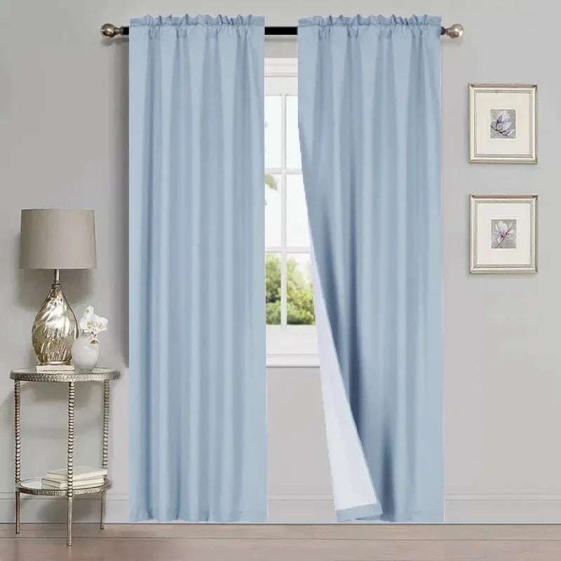 Light Filtering Microfiber Window Curtain Panel - Slate Blue 35x84 Inches