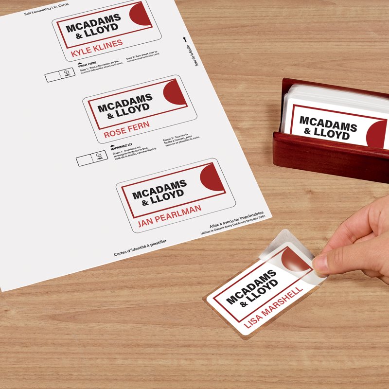 Self-Laminating ID Cards - 2.25 x 3.5 Inch, Pack of 30, No Lamination Machine Needed