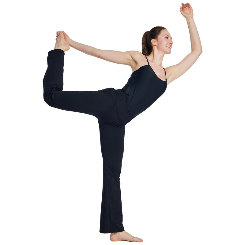 Women's Seamless Flared Leggings with Scrunch Butt & High Waist - Black, Size L