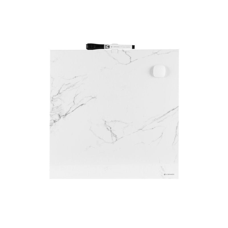 Magnetic Dry Erase Whiteboard 14x14 in. Gray Marble Surface - Office & Home