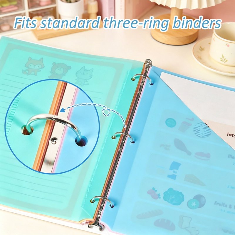 Multicolor Binder Dividers with Pockets and Tabs for 3 Ring Binders - Office & School Organization