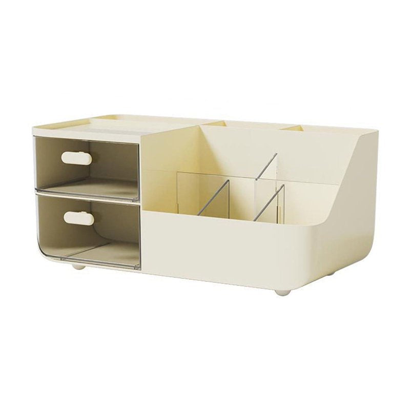 Desk Organizer with 2 Drawers, Multi-Functional Desktop Storage for Office & Home