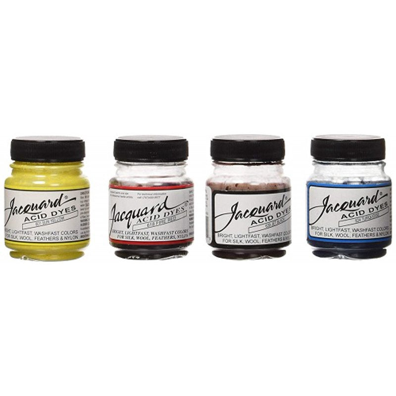 Acid Dyes Set with Citric Acid for Protein Fibers - 4 Colors, 0.5oz Each
