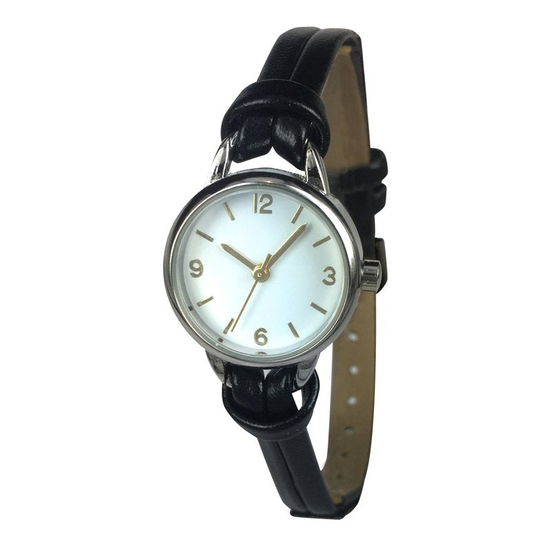 Women's White Dial Wristwatch with PU Strap - Quartz Analog, 2-Year Warranty