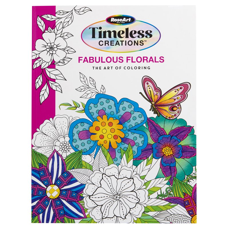 Adult Coloring Book Fabulous Florals - 64 Pages Relaxation Art