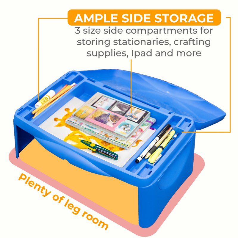 Foldable Lap Desk with Storage - Travel, Study, Activity, 3-Pack