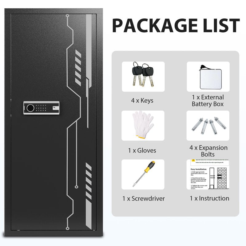 8-12 Rifle Gun Safe with Removable Shelf & Rifle Rack - Secure Storage Cabinet