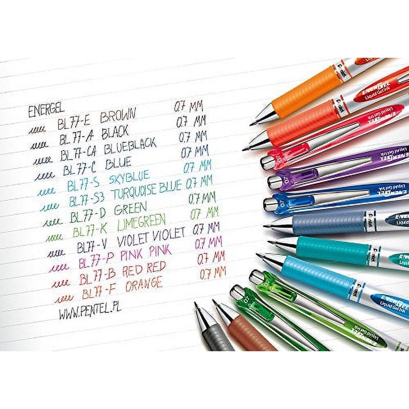 Retractable Gel Pen 12 Pack - Medium 0.7mm Liquid Gel Ink for Smooth Writing