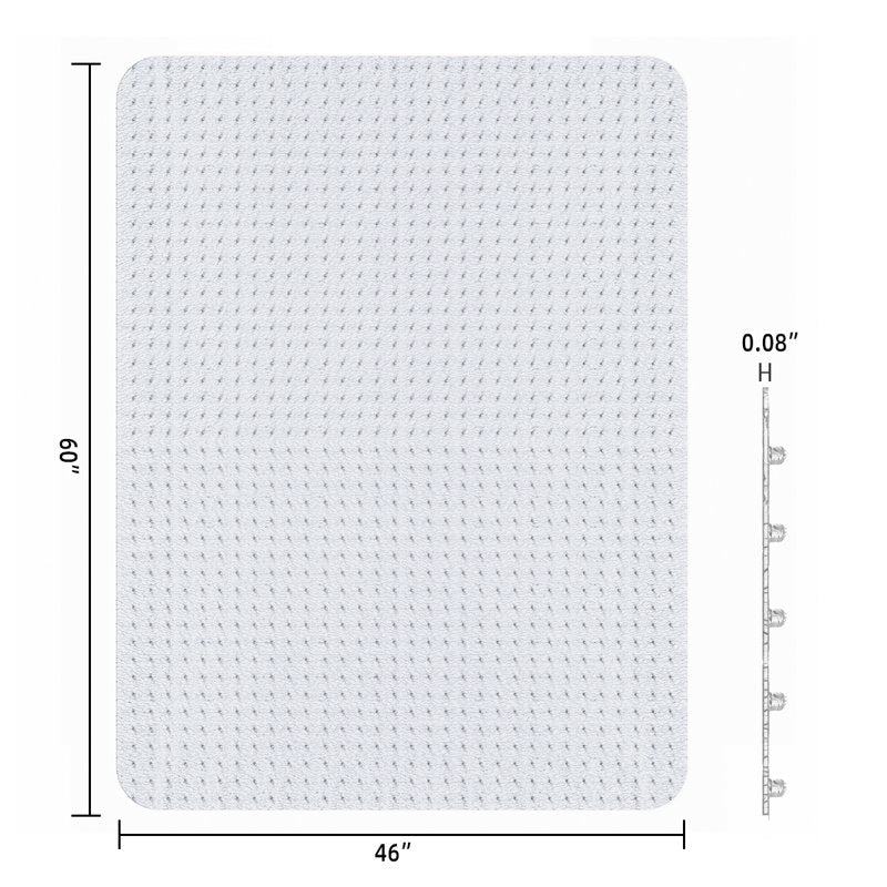GPED 60 x 46-Inch Office Chair Mat for Low Pile Carpet with Anti-Slip Grippers, Transparent