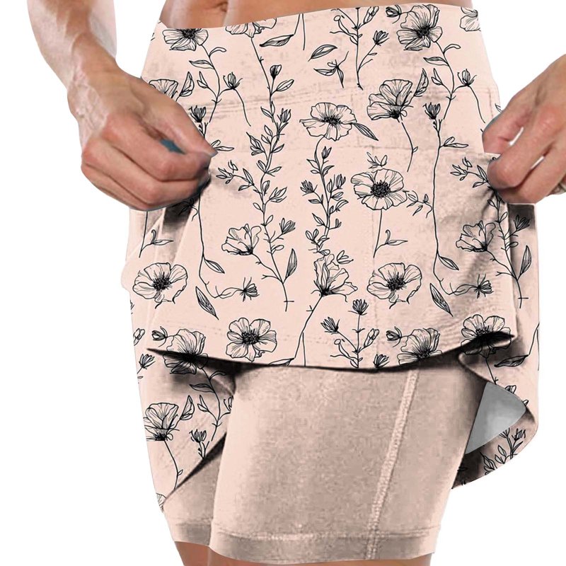 Women’s High-Waisted Casual Skort with Pockets - Athletic, Tennis & Golf Skirt