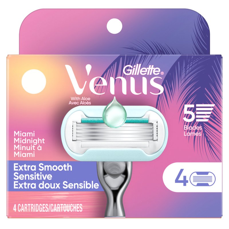 Venus Extra Smooth Midnight Women's Razor Blade Refills - 4 Count