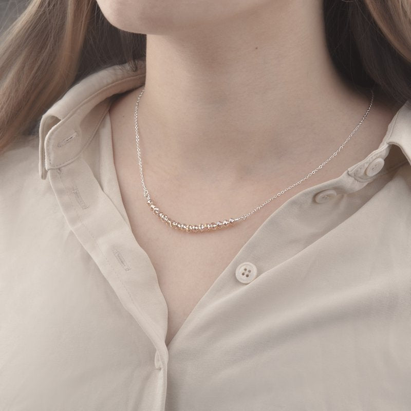 Sterling Silver 17 Beads Necklace Gift for 17th Birthday Girl