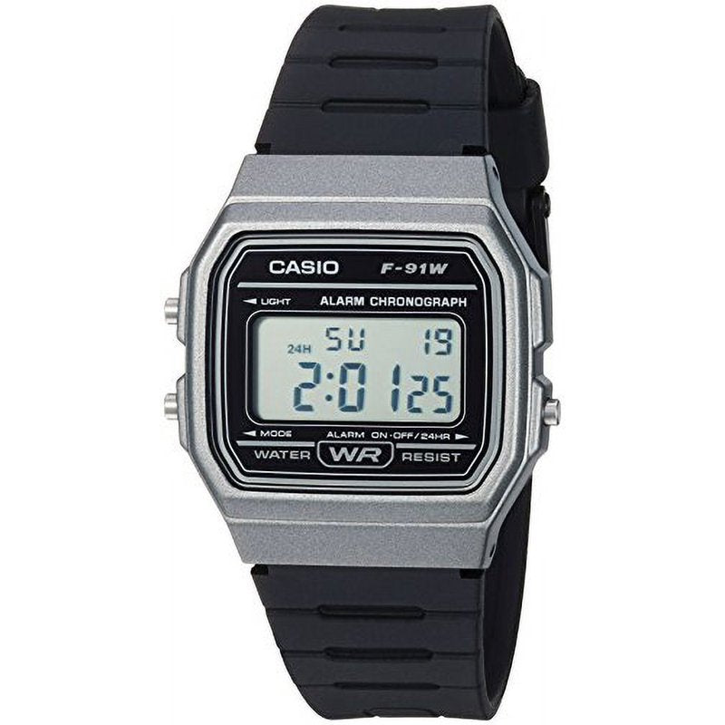 Digital Quartz Watch for Men with Resin Band and Gray Dial - Water Resistant, 7-Year Battery Life