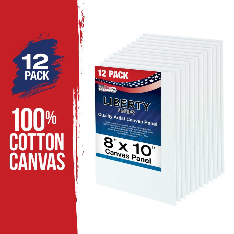 Professional Artist Canvas Panels 8x10 Inch Acid-Free Pack of 12