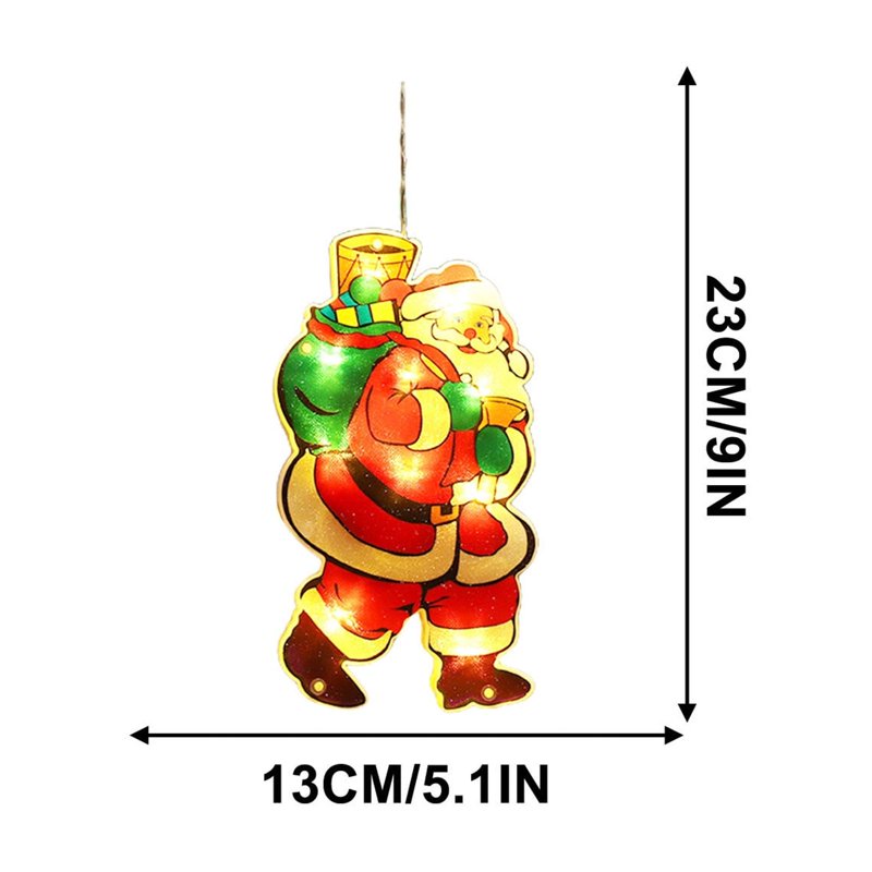 Battery Operated Christmas Window Hanging Lights with Suction Cups - Indoor Holiday Decor