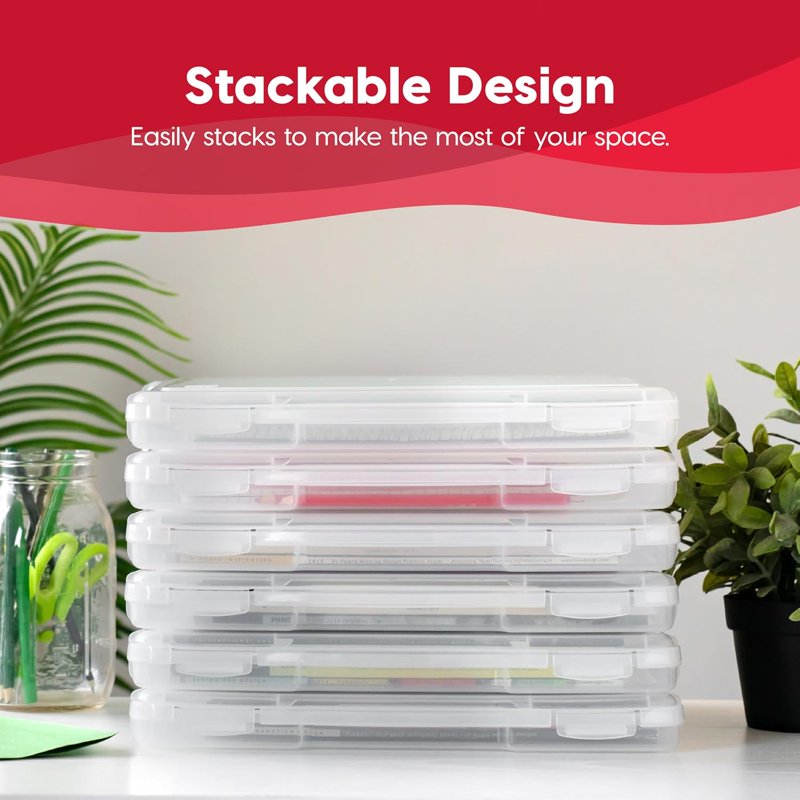 Clear Craft & Board Game Storage Box Set with Snap-Latch - 4 Pack