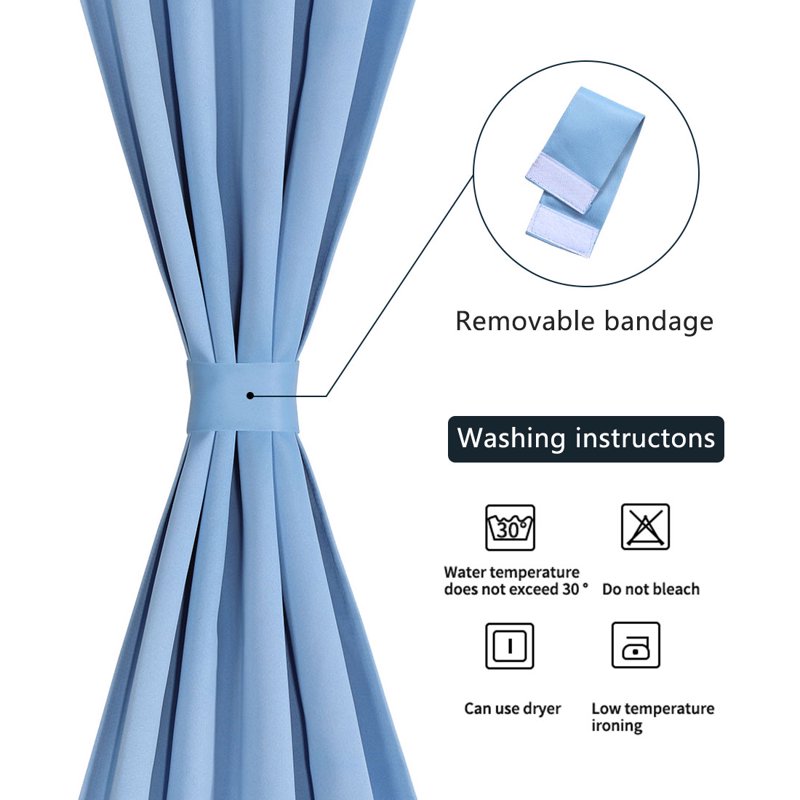 Solid Window Curtain Panel Sky Blue 25x40 Inches - Room Darkening Privacy