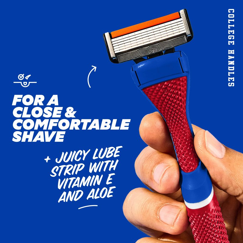 College Themed 6-Blade Razor Starter Set with Limited-Edition Handle