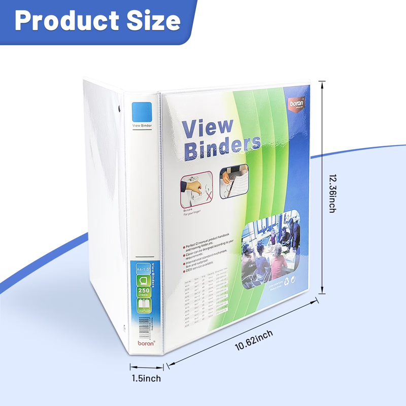 Heavy-Duty 1.5 Inch 3 Ring Binders Set of 4 for Office & School Organizing