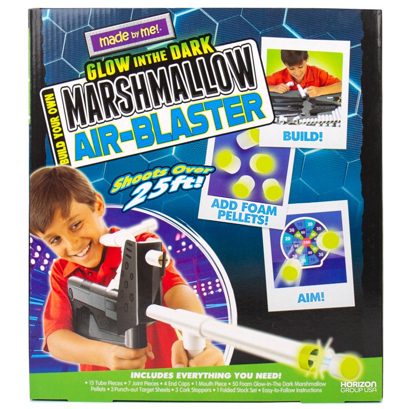 Glow in The Dark Marshmallow Air Blaster Kit for Kids - Build Your Own Toy Gun