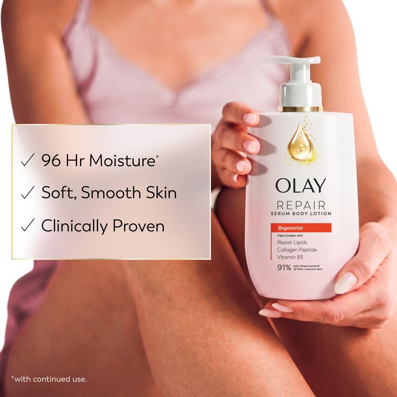 Moisturizing Body Lotion with Collagen & Niacinamide - 96 HR Hydration, Skin Texture Care, 17 fl oz