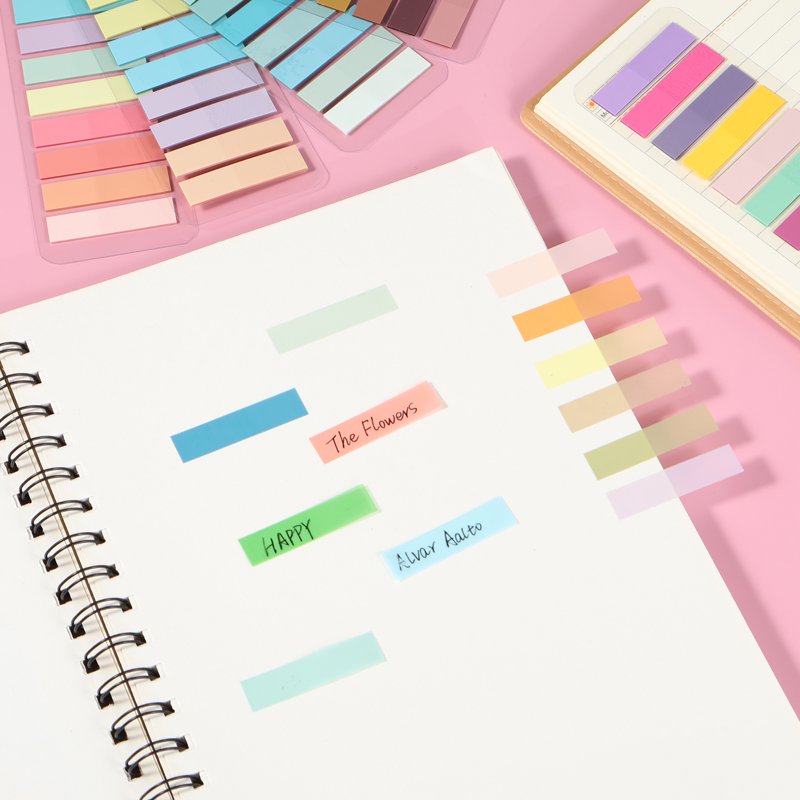 Colorful Repositionable Book Tabs - 3600 Pack Writable Sticky Notes