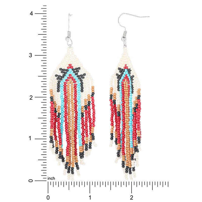 Jessica Simpson Beaded Drop Earrings for Women - Boho Chic Multi-Color Jewelry