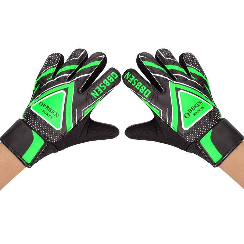 Obbsen Neo Green Kids Soccer Goalie Gloves - Youth Goalkeeper Gloves with Grips Palms