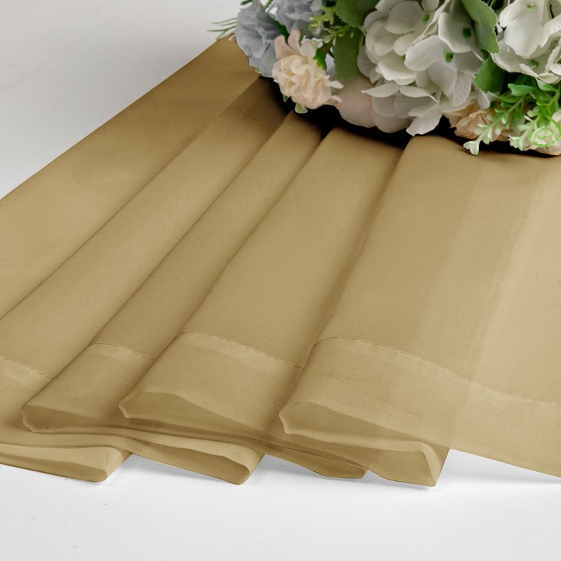 Gold Sheer Curtains 2 Pack - Light Filtering Voile Window Drapes for Kitchen & Bathroom