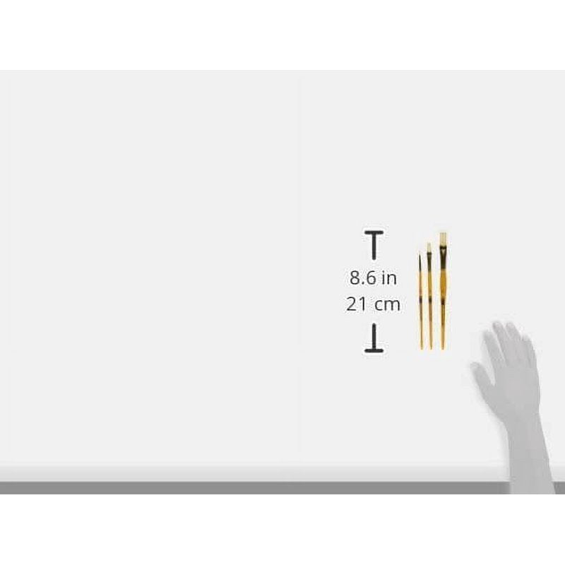 Princeton Artist Brush Real Value 3-Piece Brush Set - Round Flat Bristle Brushes