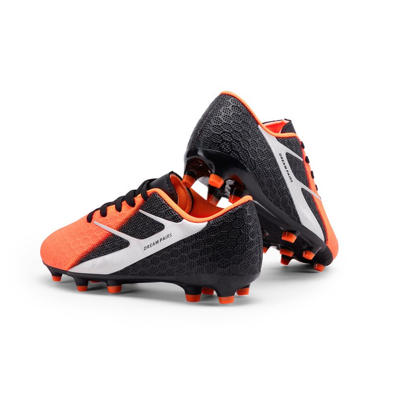 Dream Pairs Soccer Cleats for Kids - Black/Orange Ground Youth Training Shoes
