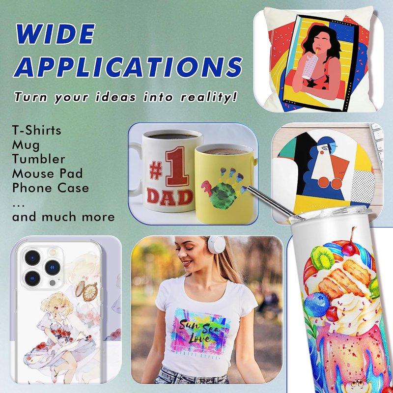 Sublimation Kit with 110 Sheets 125gsm & 480ml Ink for Inkjet Printers