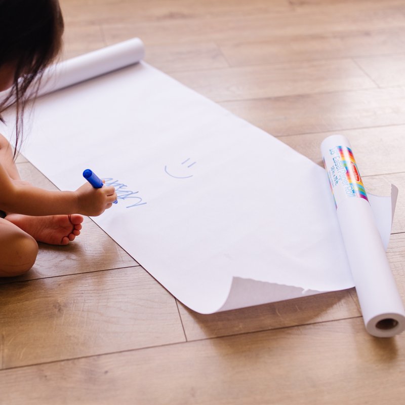 Kids Art Paper Roll Set for Easels - 3 Pack, 17" x 75' Premium White Bond