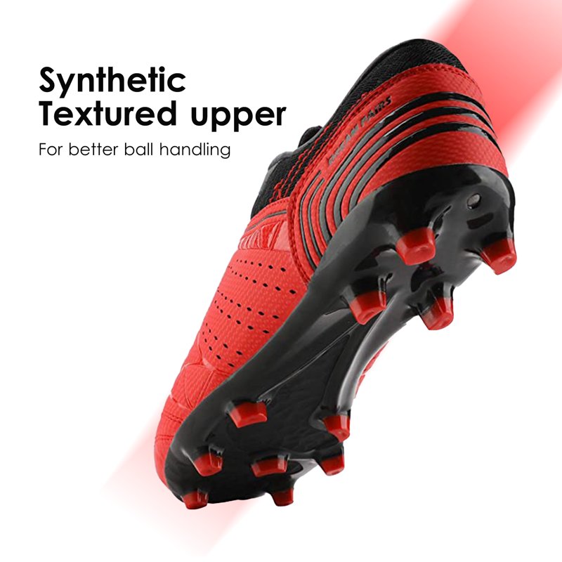 Mens Cleats Football Soccer Shoes - Dream Pairs, Red/Black, Variation 11