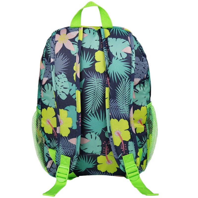 Kids Tropical Floral Backpack for Travel & School - Durable Polyester, Adjustable Straps
