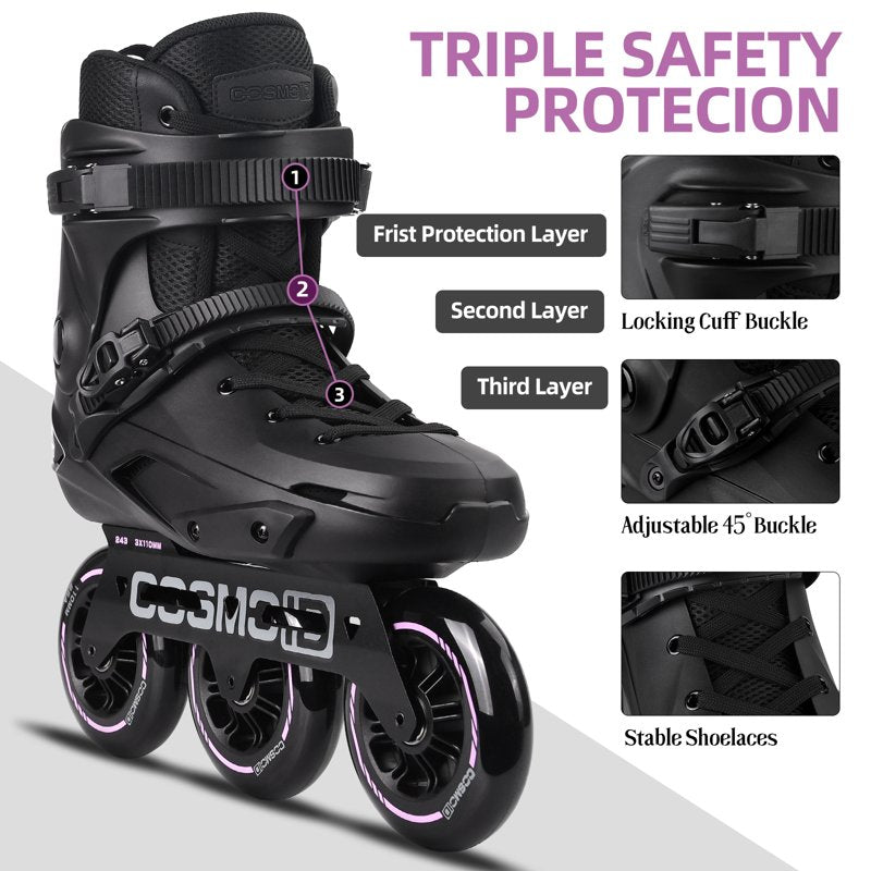 High Performance Inline Skates for Adults - 110mm Speed Wheels, Metal Frame, Indoor Outdoor Fitness