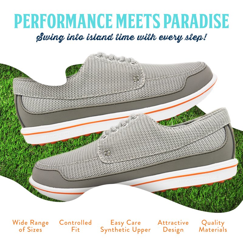 Gimmie Golf Shoes for Men Grey/Orange - Margaritaville Athletic Shoes, 11 (Variation: Grey/Orange)
