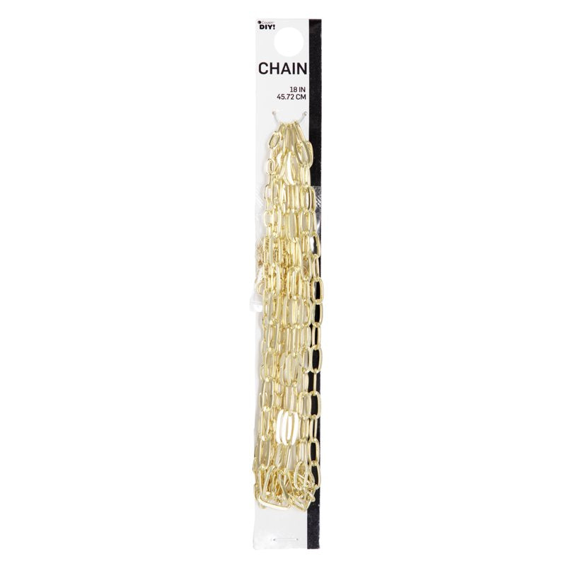 Two Pack Dainty Oval Chain with 3-Inch Extenders for Jewelry Making - Gold Finish