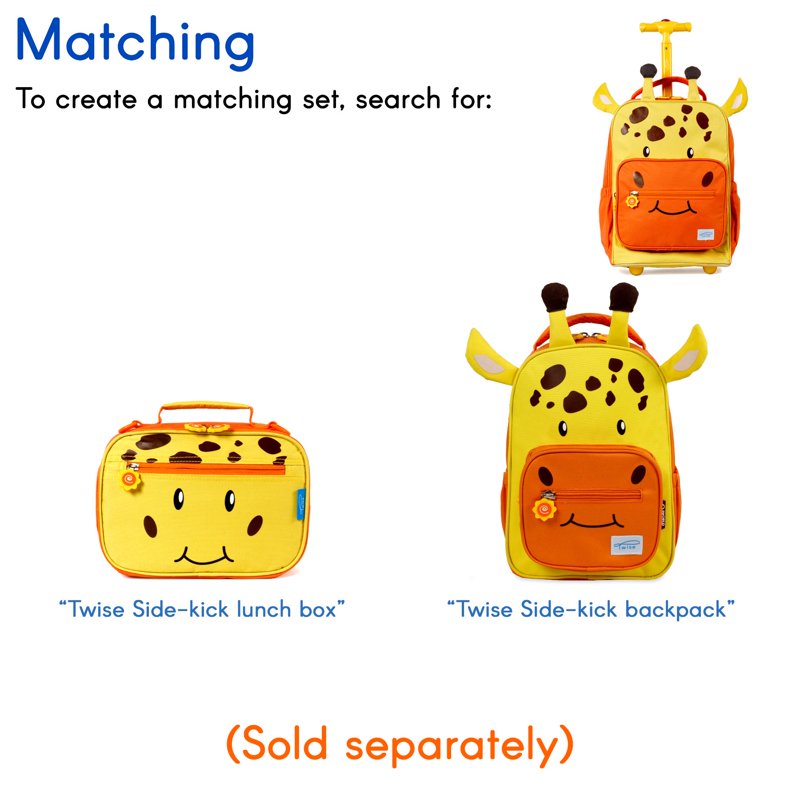 Kids Rolling Backpack with Convertible Shoulder Straps and Large Main Compartment - Giraffe Pattern