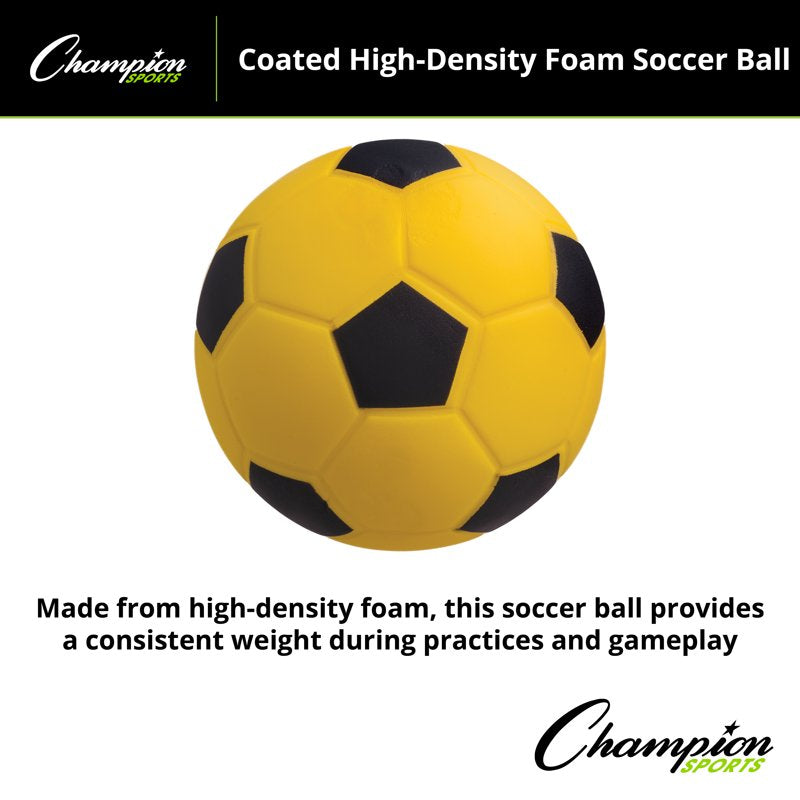 High-Density Foam Soccer Ball – Soft, Safe Training Ball, Champion Sports Coated